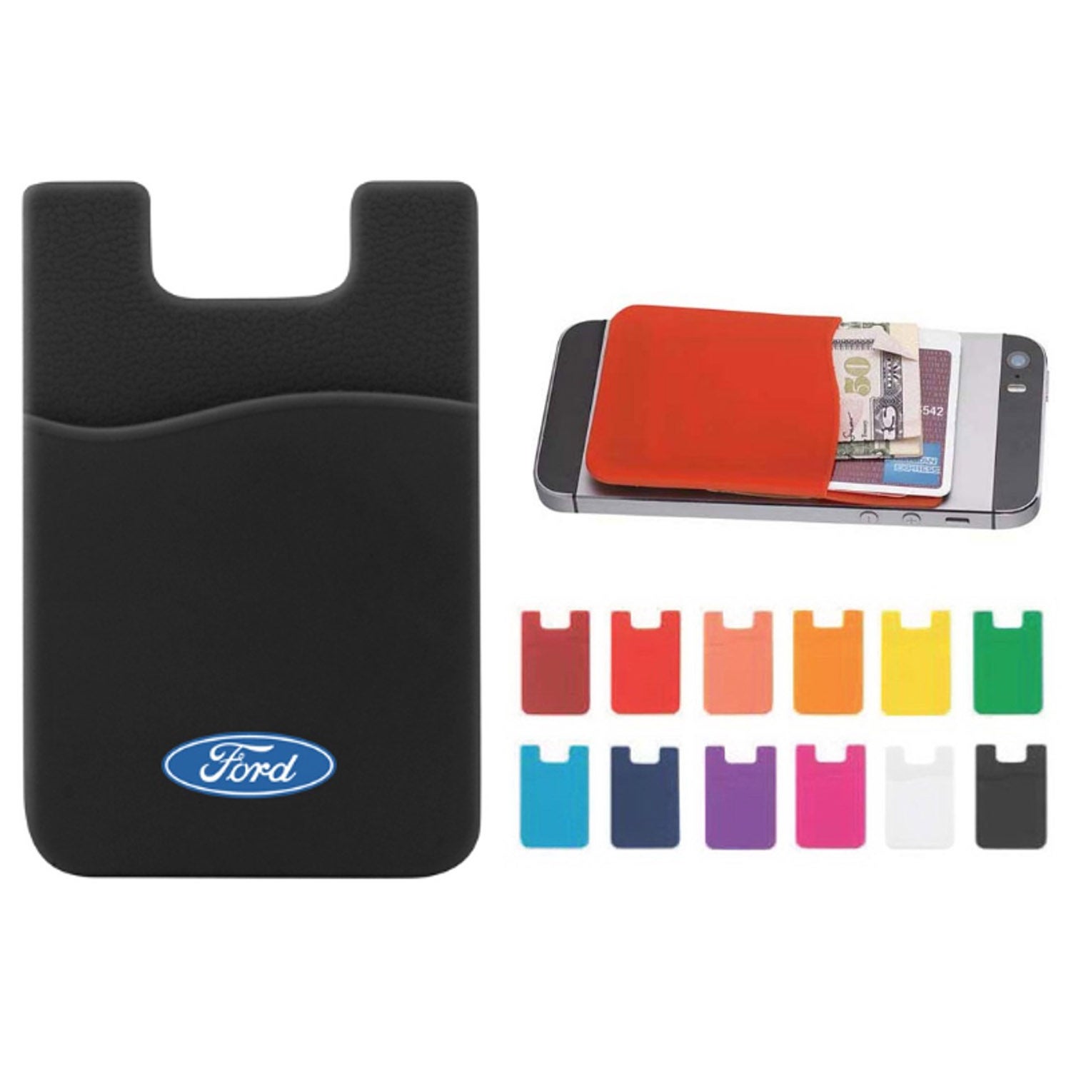Custom Silicone Mobile Phone Wallet RFID Protected Eco Promotional